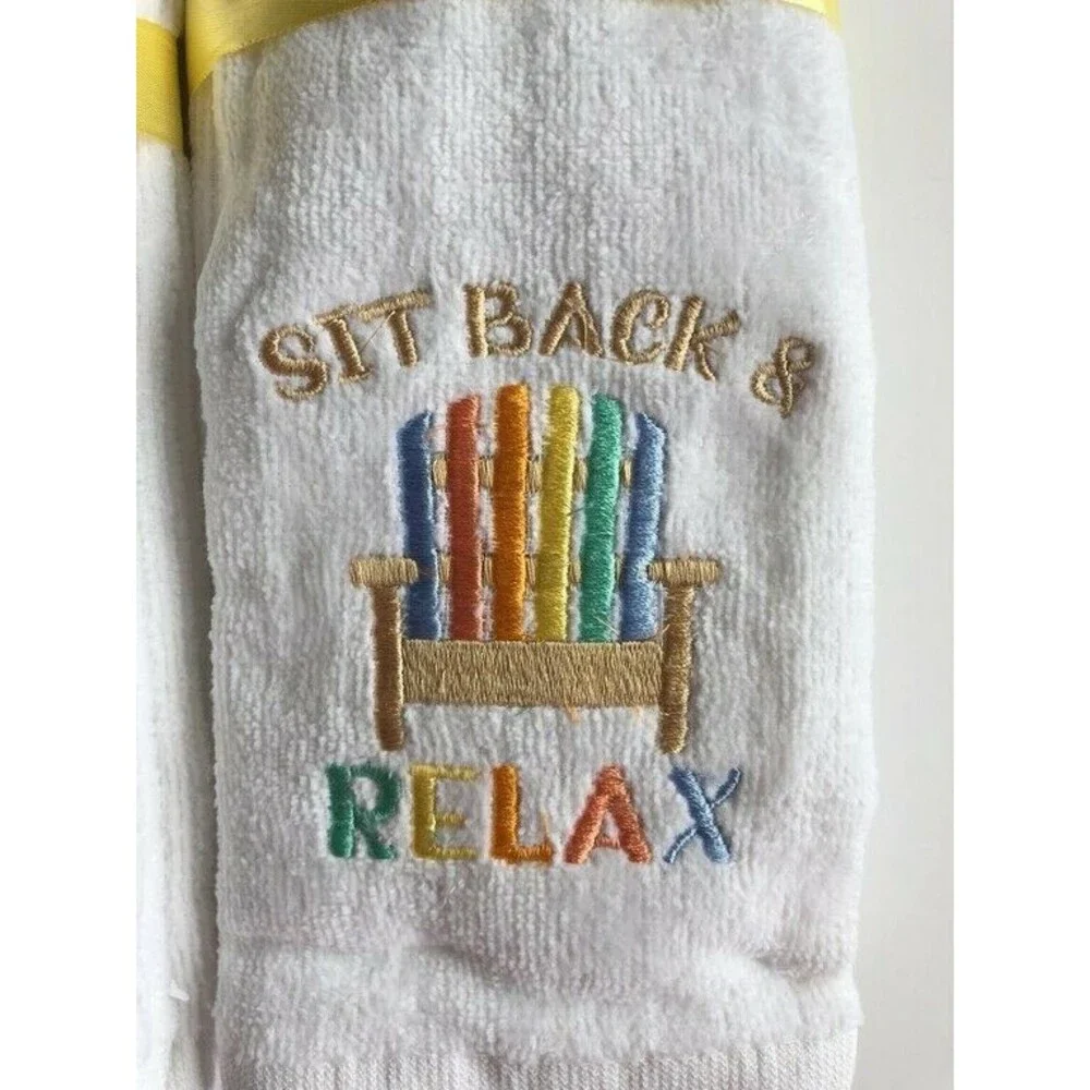 Beach Chair Rainbow Fingertip Towels Embroidered Pride Beach Summer Set of 2
